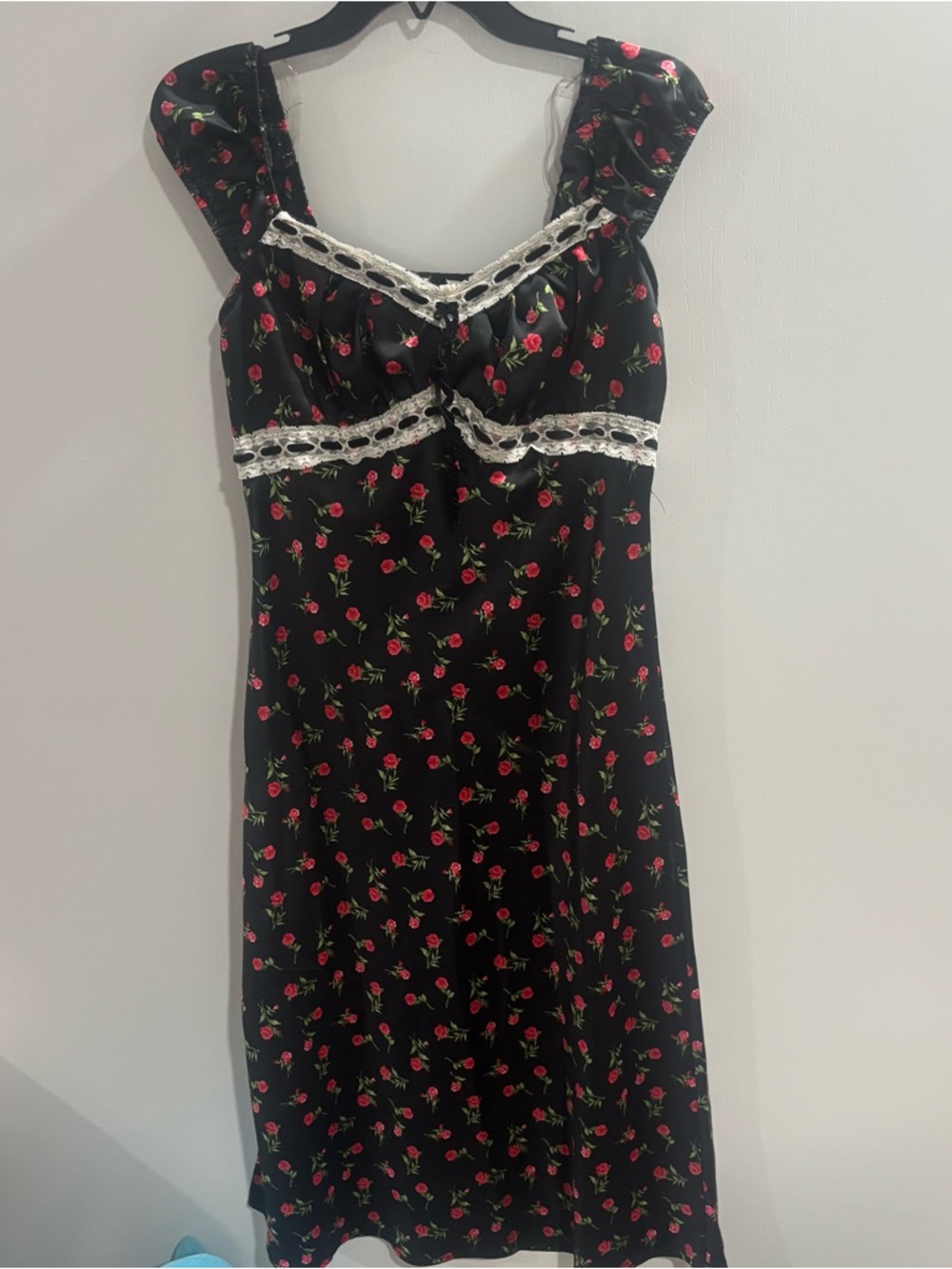 Black Floral Lace-Trim Slip Dress - Women Intimates & Sleepwear